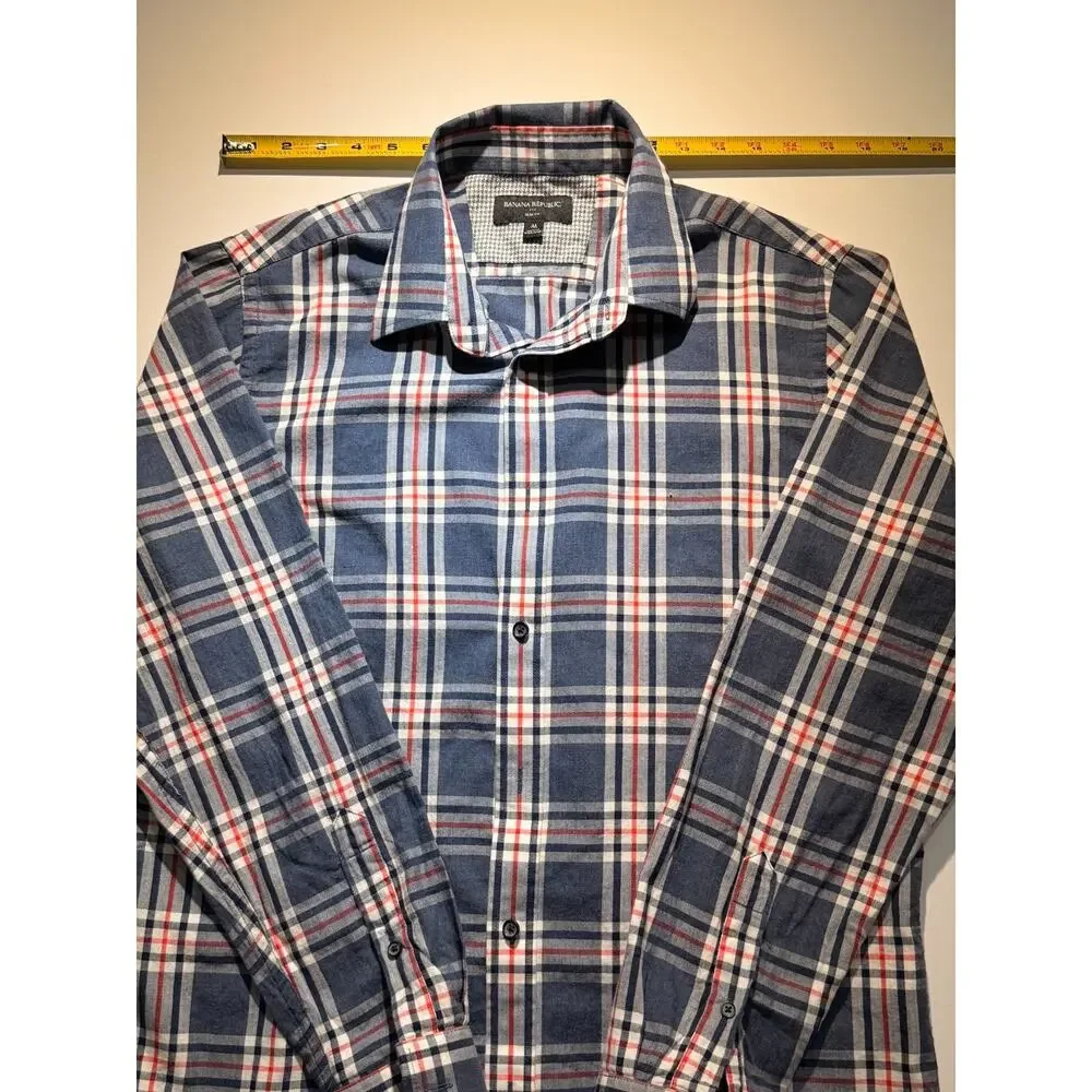 Banana Republic Slim Fit Plaid Button-Down Shirt – Men's Medium